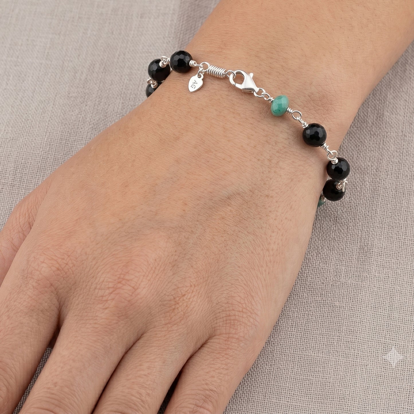 The Midnight Meadow Bracelet- Black Onyx and Chrysoprase