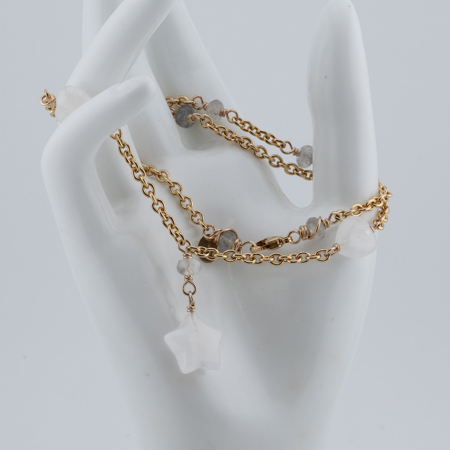 The Celestial Heart Necklace – Star & Heart Quartz