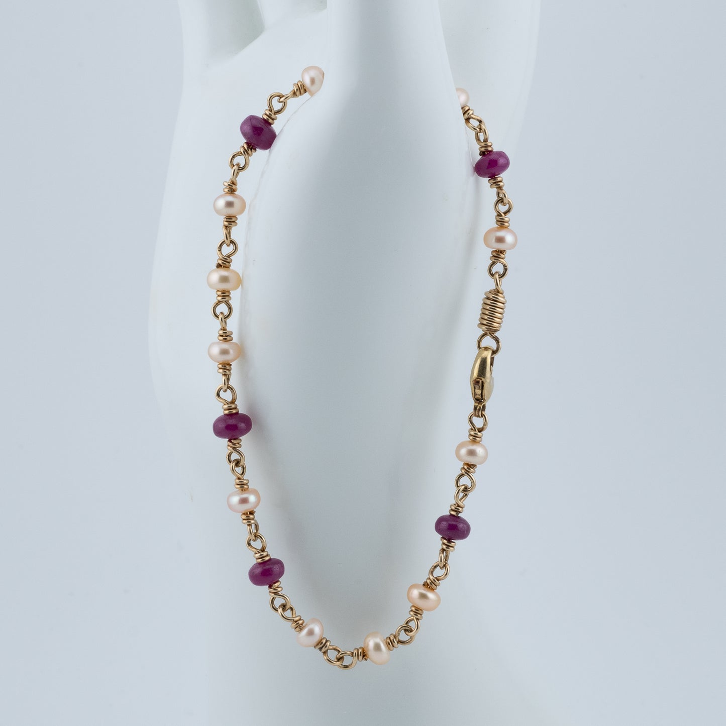 Ruby & Cultured Pearl Bracelet