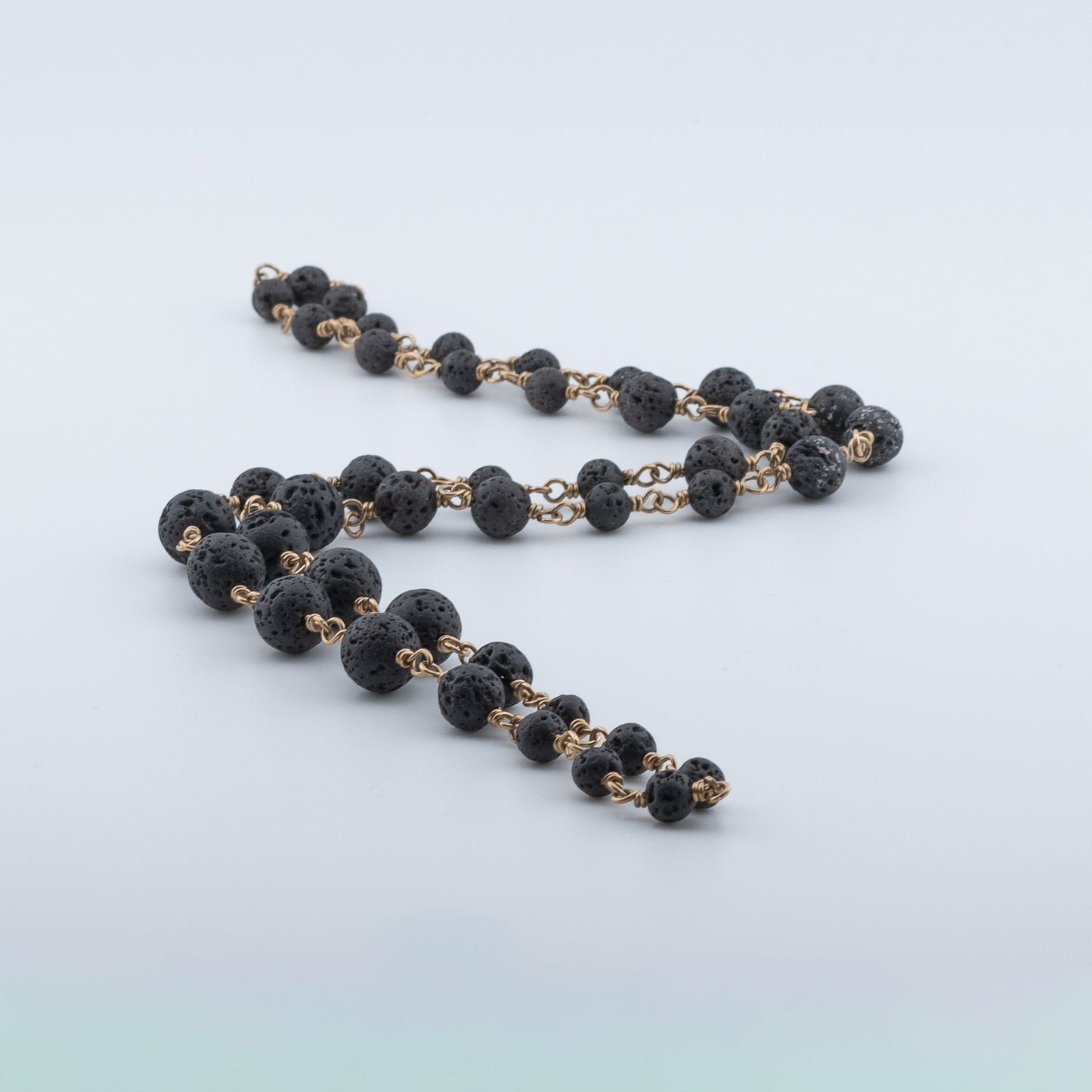Black Lava Mala Necklace