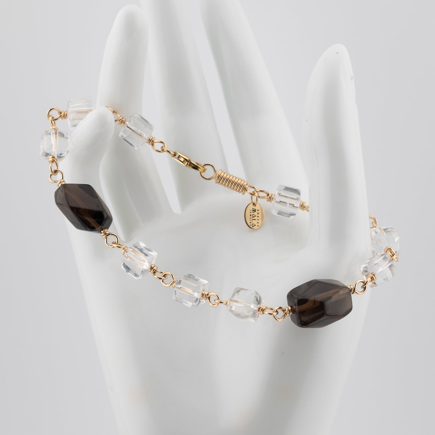 The Crystal Shadow Bracelet – Cubic & Smoky Quartz