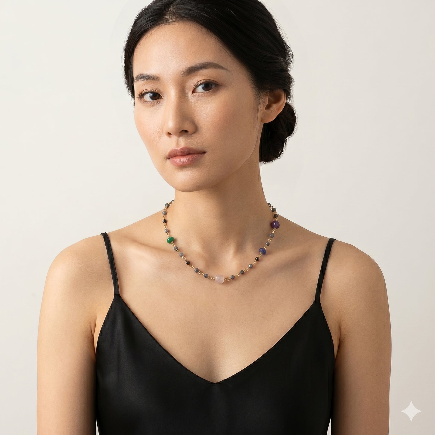 The Winter Garden Necklace – Snowflake Obsidian & Multi-Gemstone