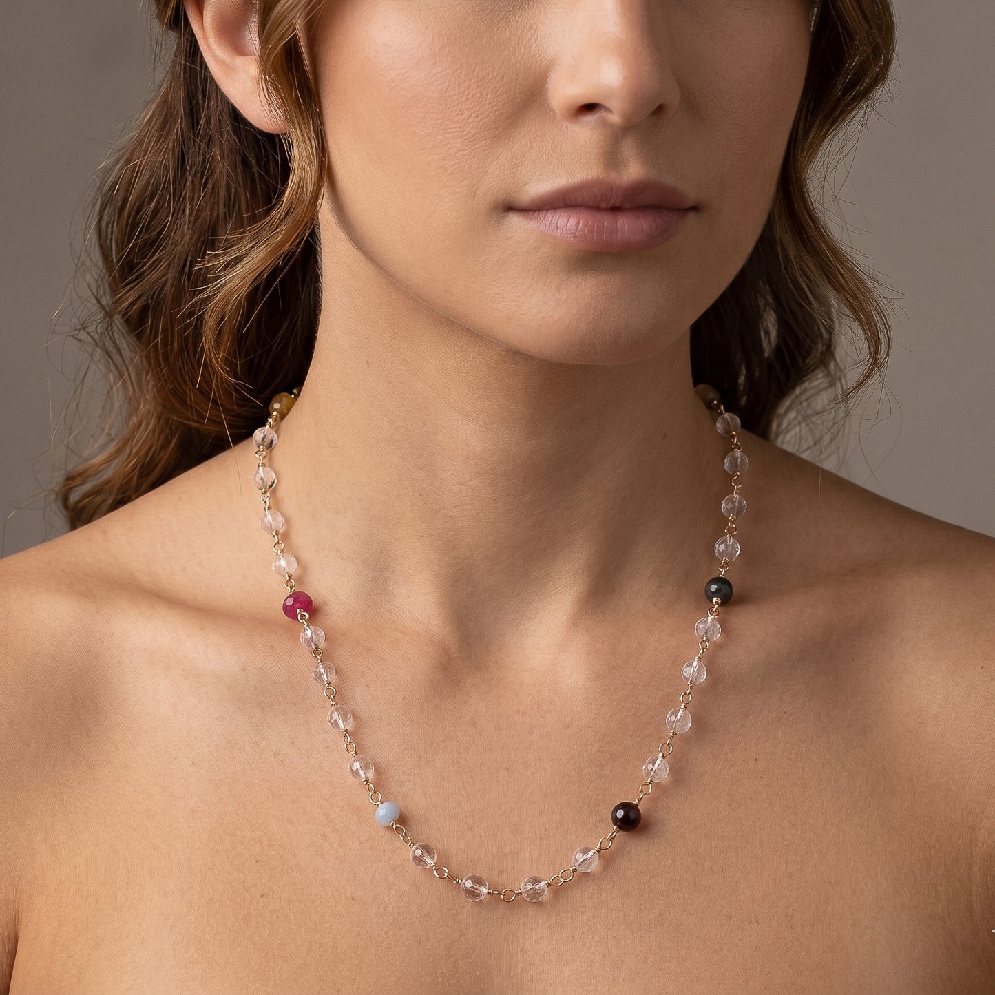 The Prism Spectrum Necklace – Crystal Quartz & Multi-Gemstone
