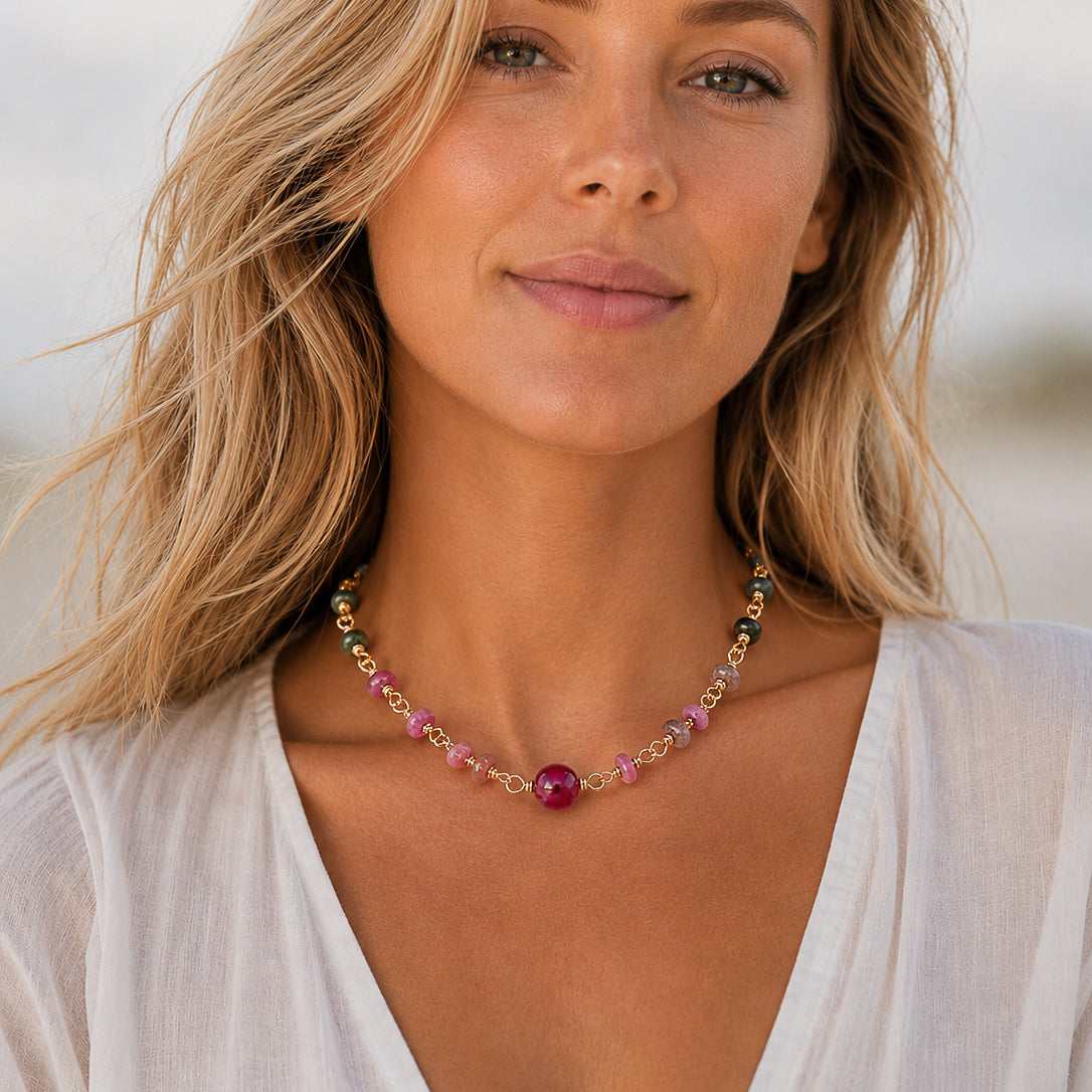 The Tourmaline Spectrum Necklace – Gradient Multi Color Tourmaline