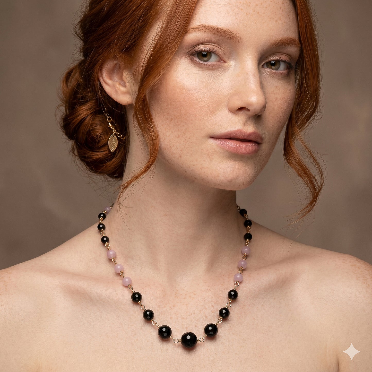 The Noir & Lilac Echo Necklace – Black Onyx & Kunzite