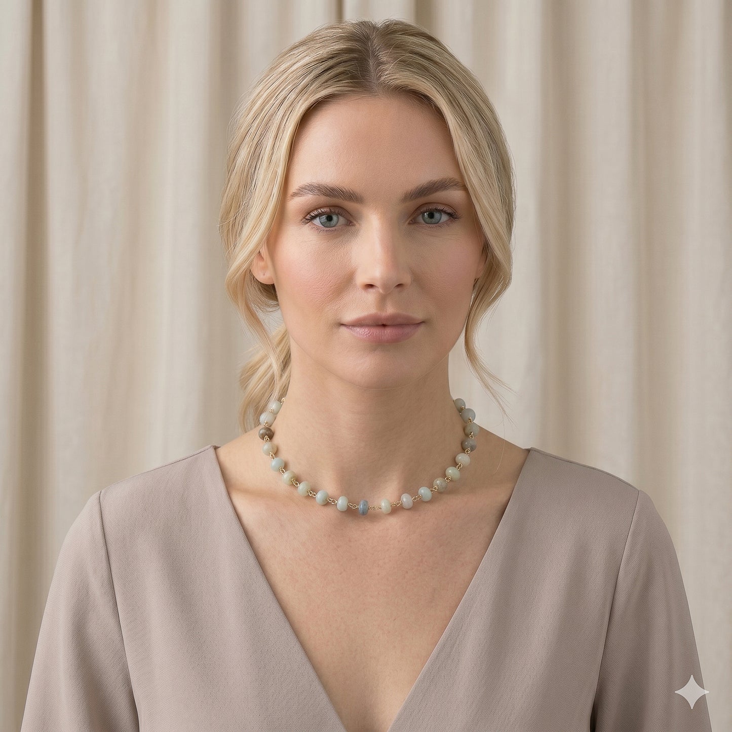 The Azure Tide Necklace - Multi Tonal Aquamarine