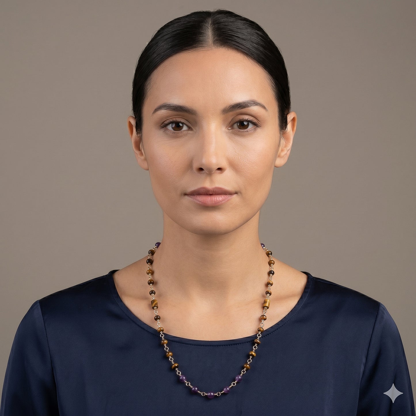 The Velvet Earth Necklace – Tiger's Eye & Amethyst