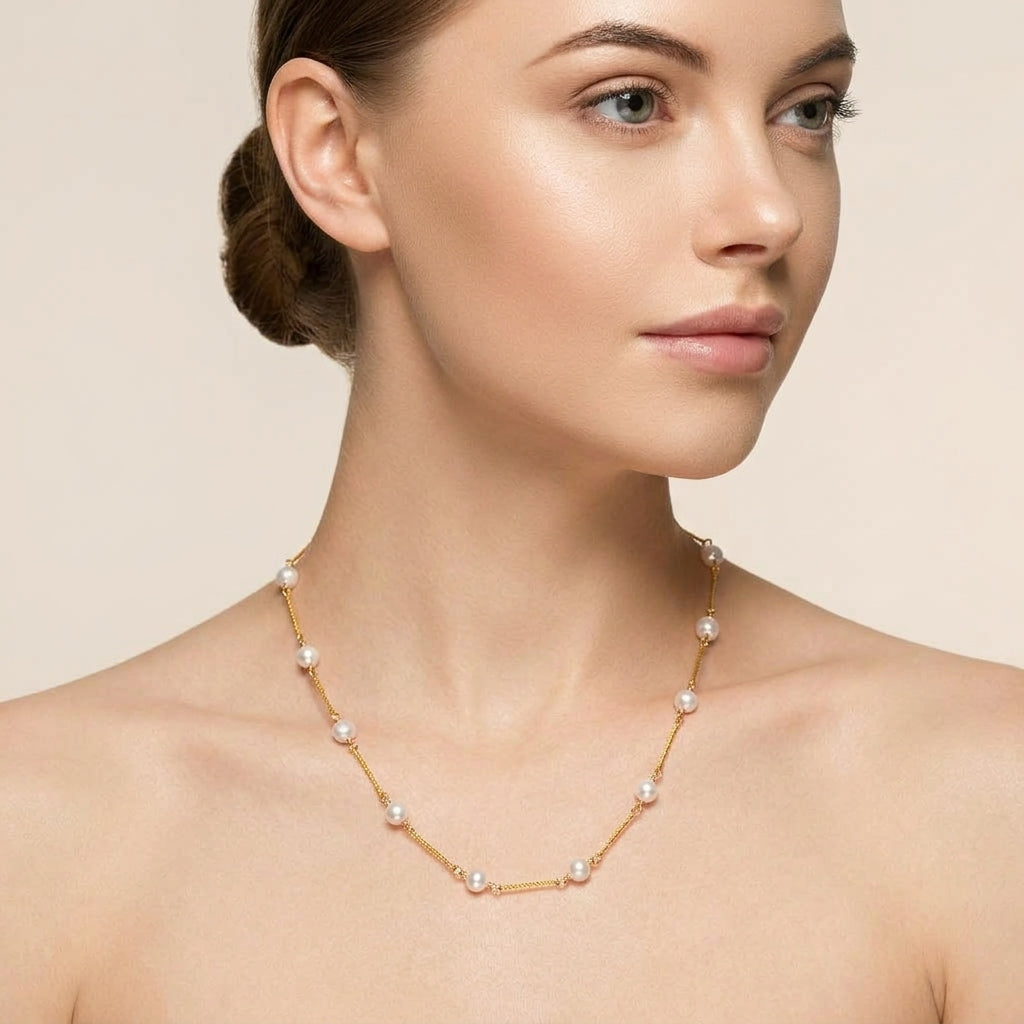 The Akoya Luminance Choker - Akoya Pearls & Gold Vermeil Spacers