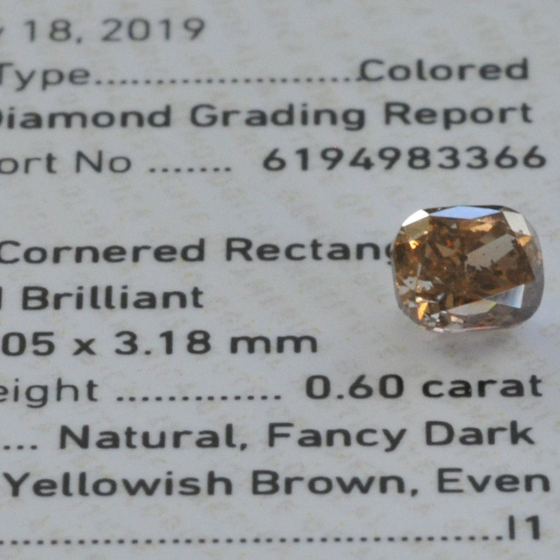 Fancy Dark Yellowish Brown 0.60 ct