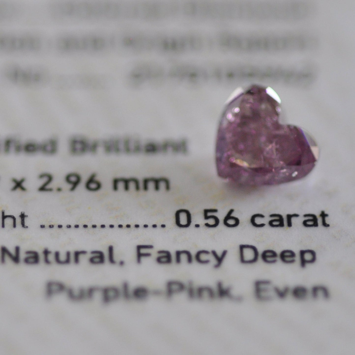 Fancy Deep Purple-Pink 0.56 ct.