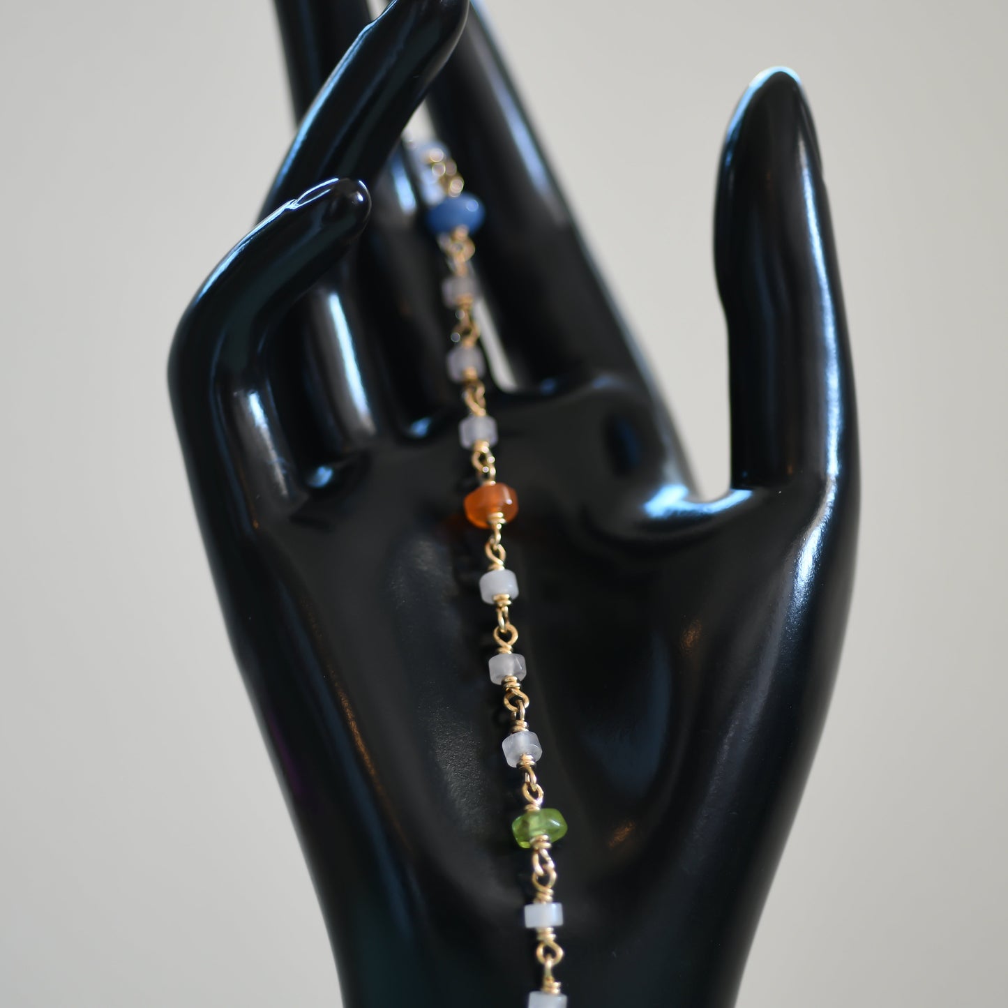 Rose Quartz, Ruby, Sapphire, Carnelian and Peridot Bracelet