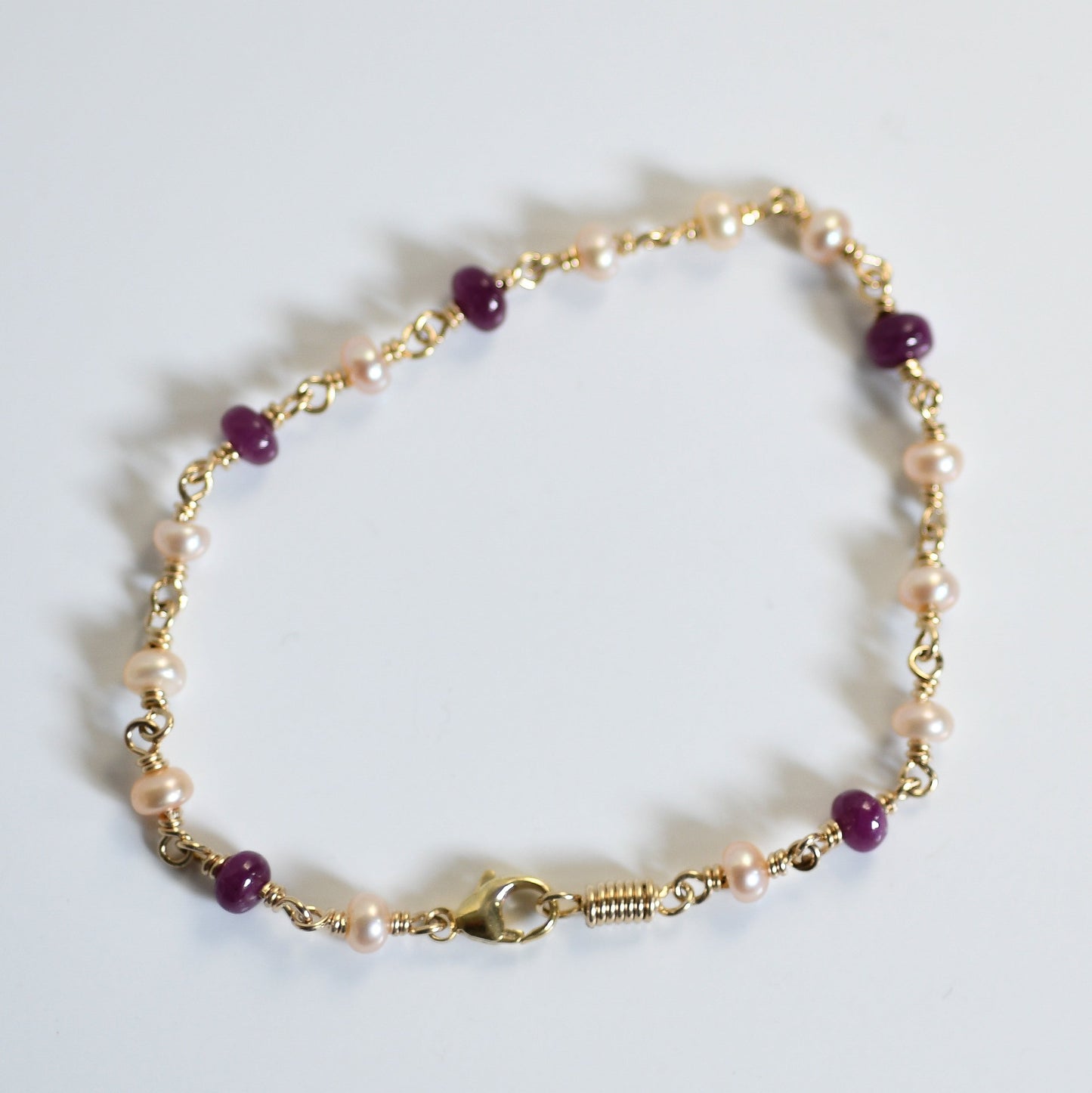 Ruby & Cultured Pearl Bracelet