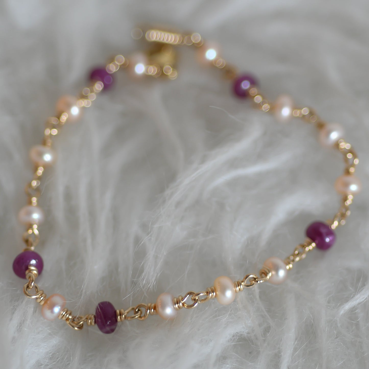 Ruby & Cultured Pearl Bracelet