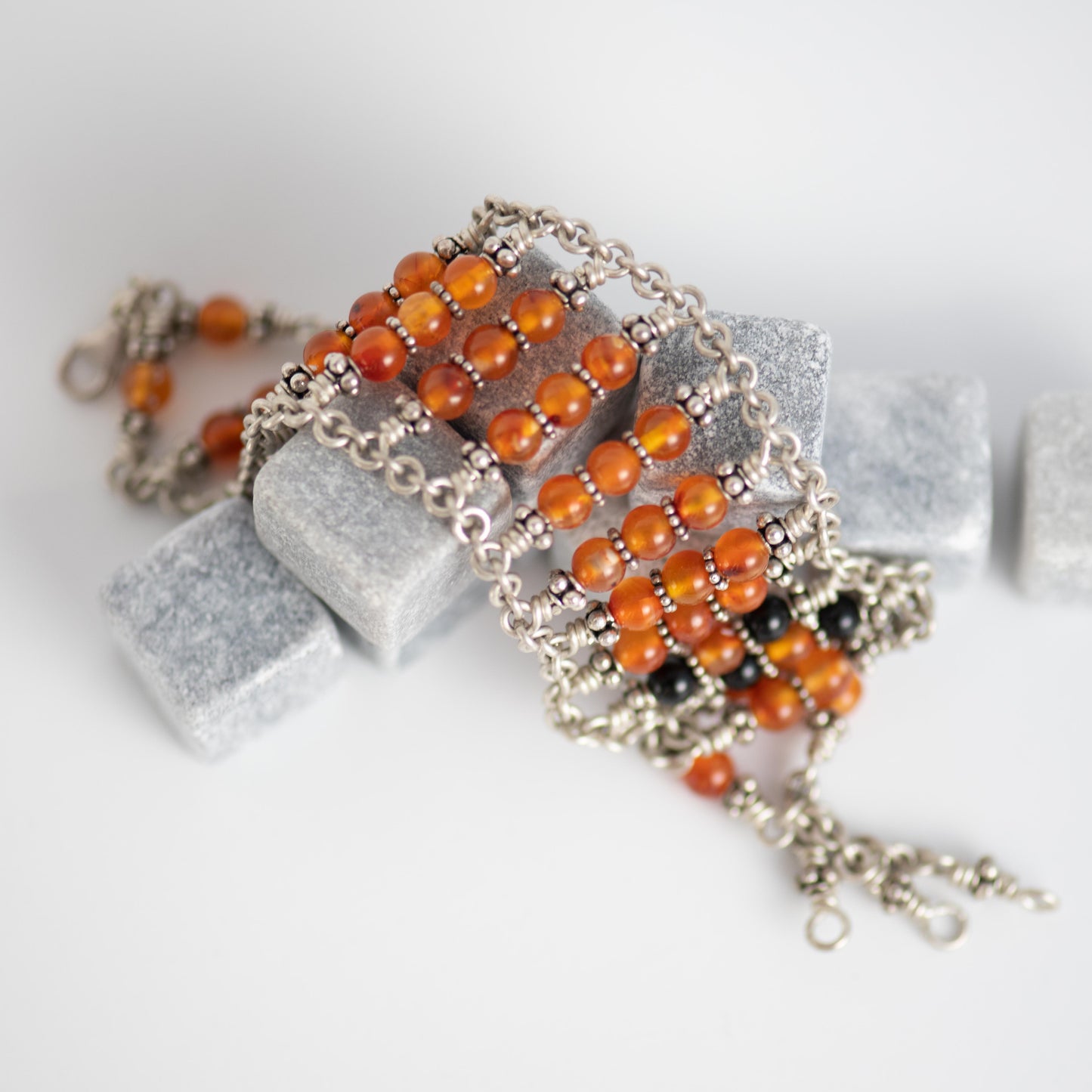 Carnelian and Black Onyx Bracelet