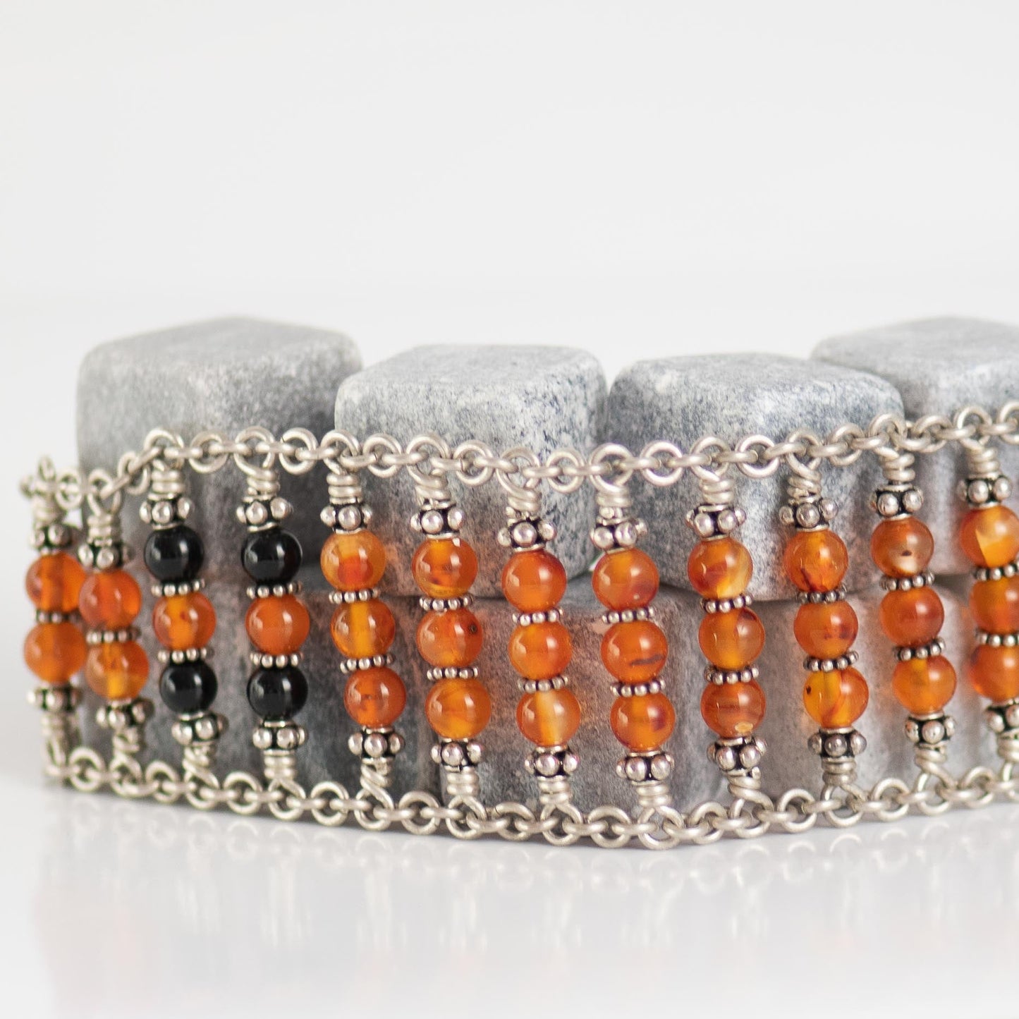 Carnelian and Black Onyx Bracelet