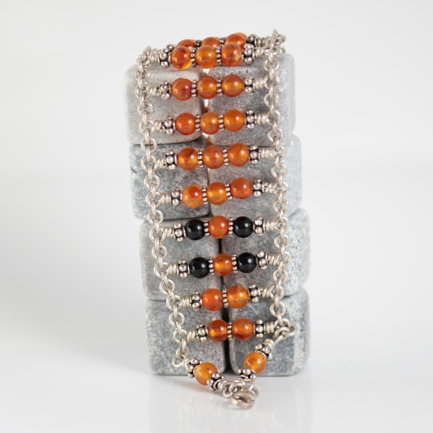 Carnelian and Black Onyx Bracelet