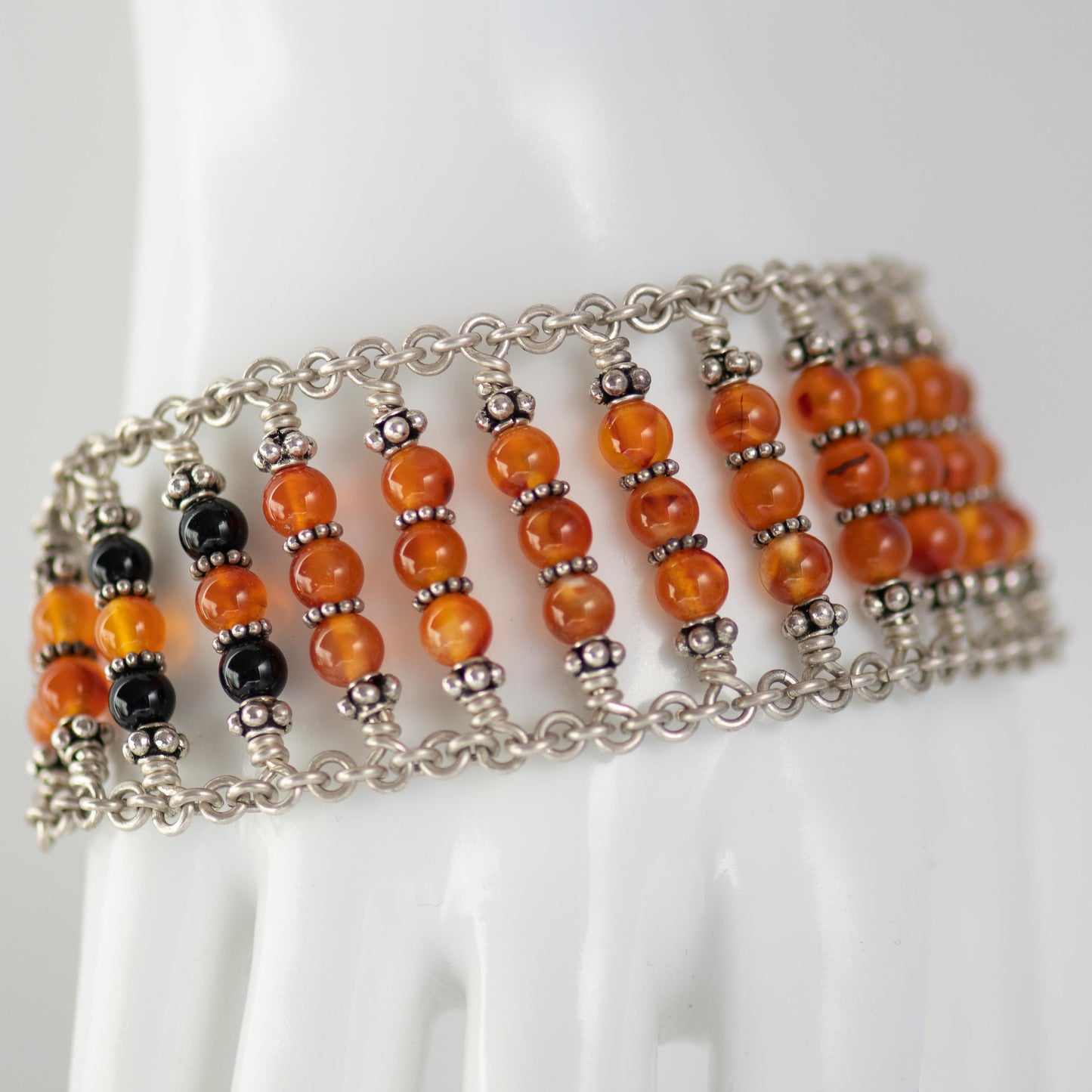 Carnelian and Black Onyx Bracelet