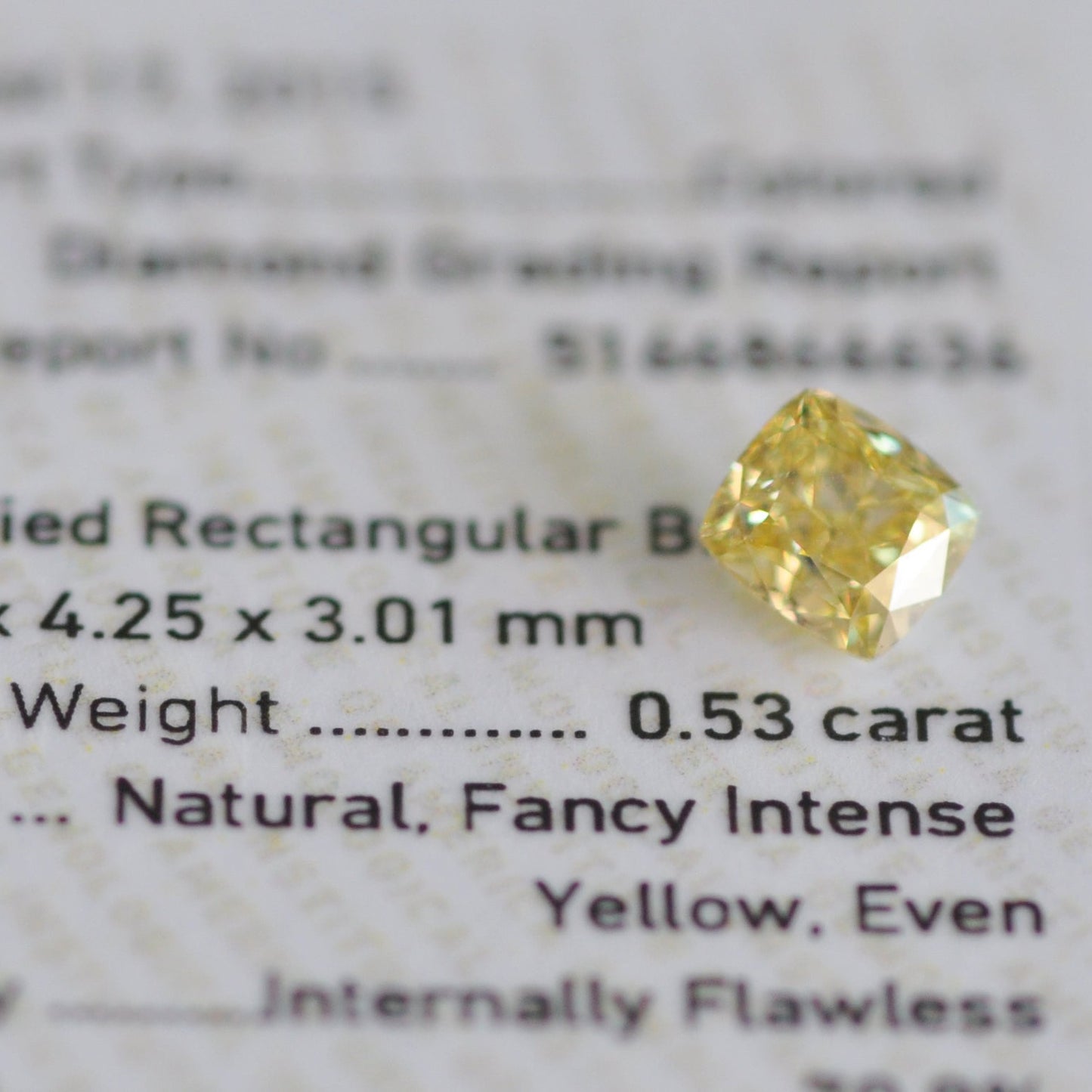 Fancy Intense Yellow 0.53 ct.