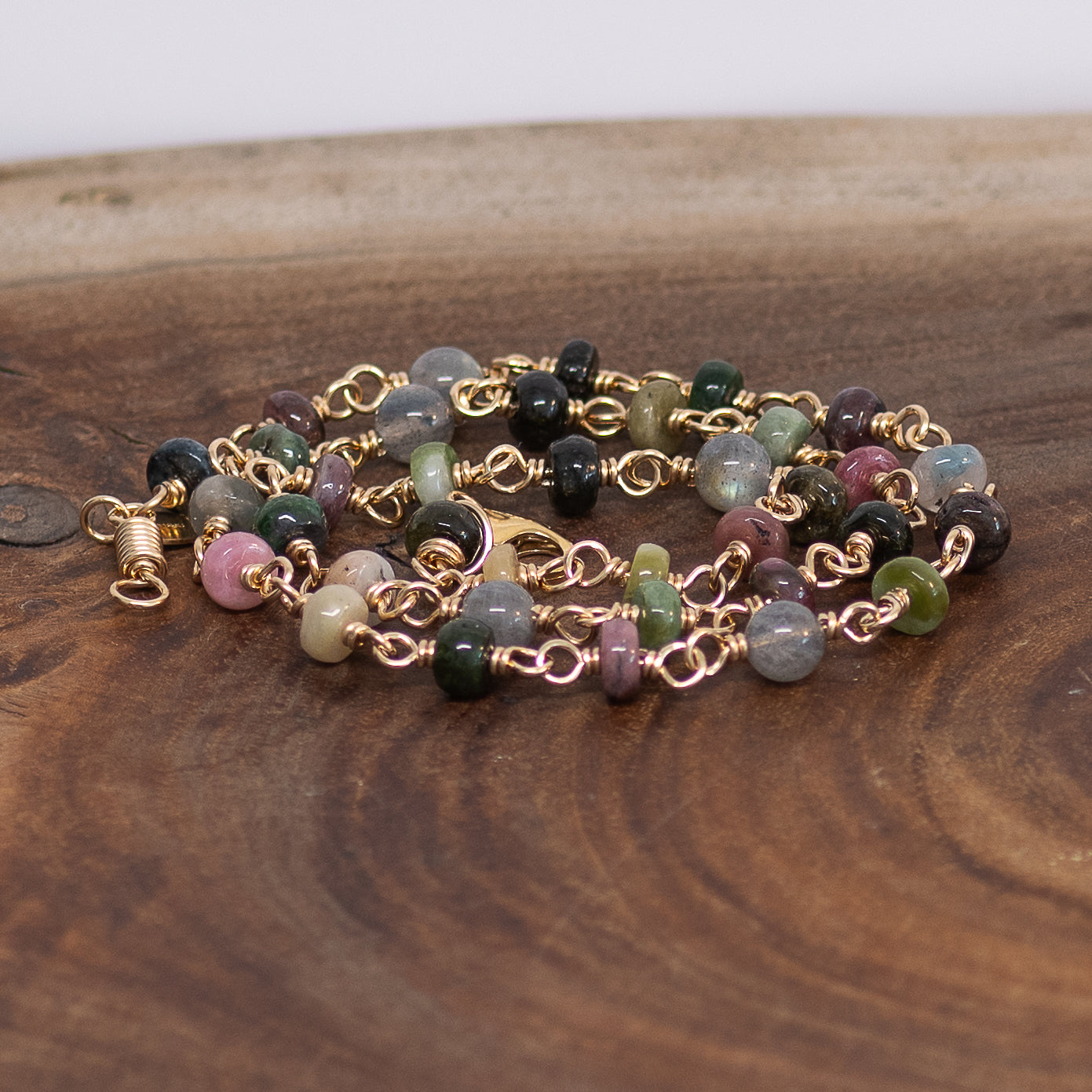 The Iridescent Prism Necklace – Multi-Color Tourmaline & Labradorite