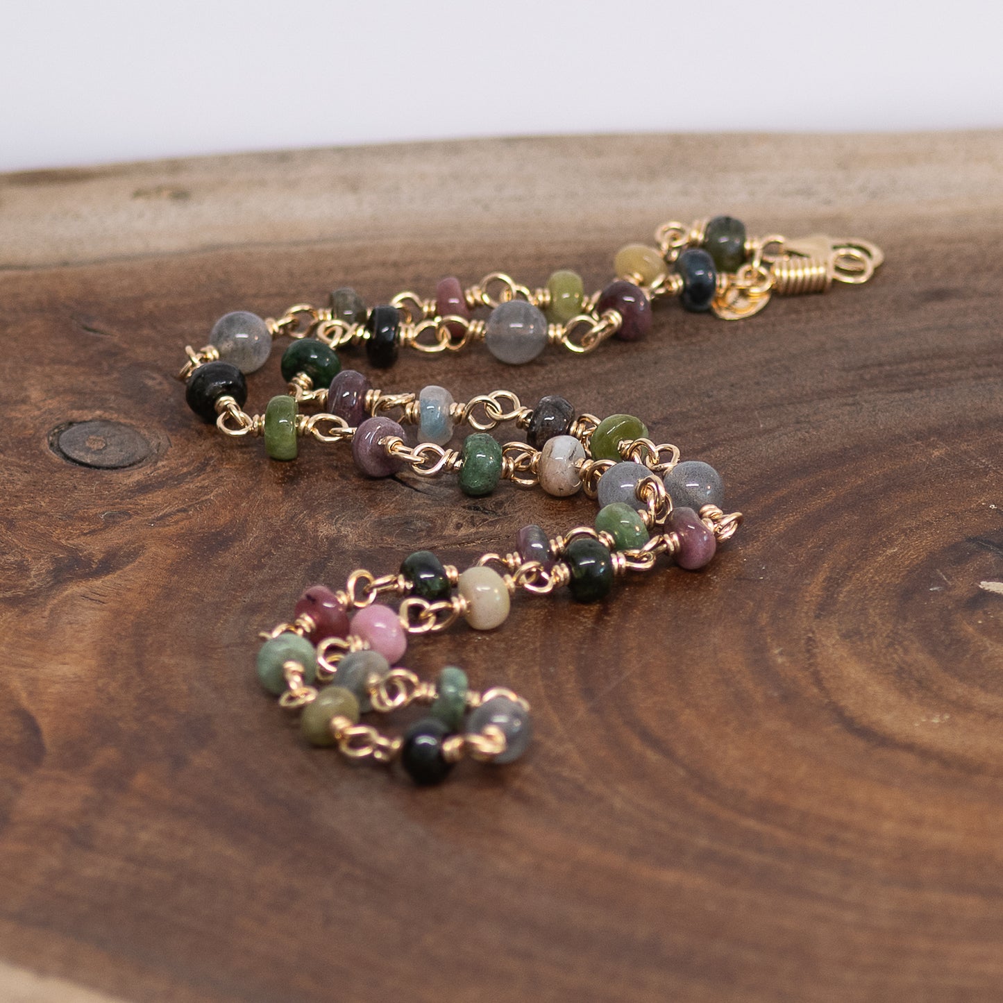 The Iridescent Prism Necklace – Multi-Color Tourmaline & Labradorite