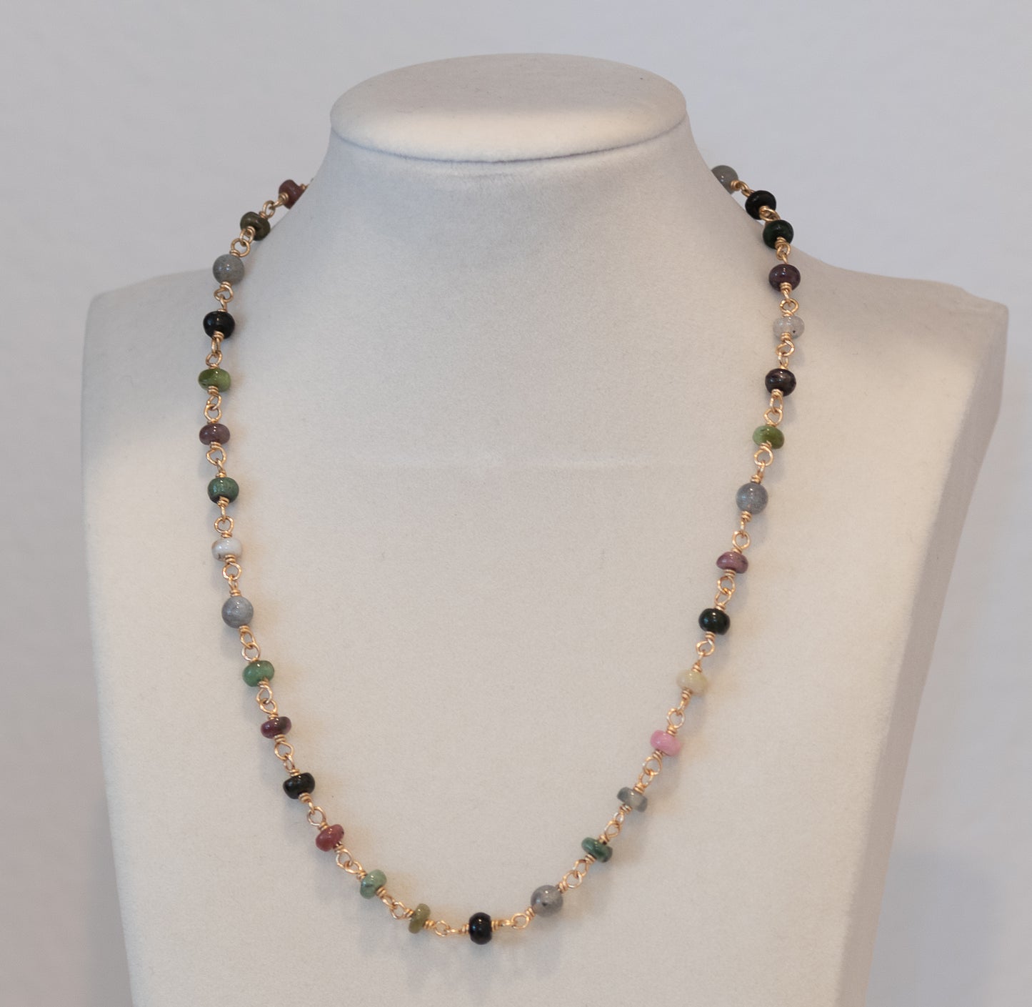 The Iridescent Prism Necklace – Multi-Color Tourmaline & Labradorite