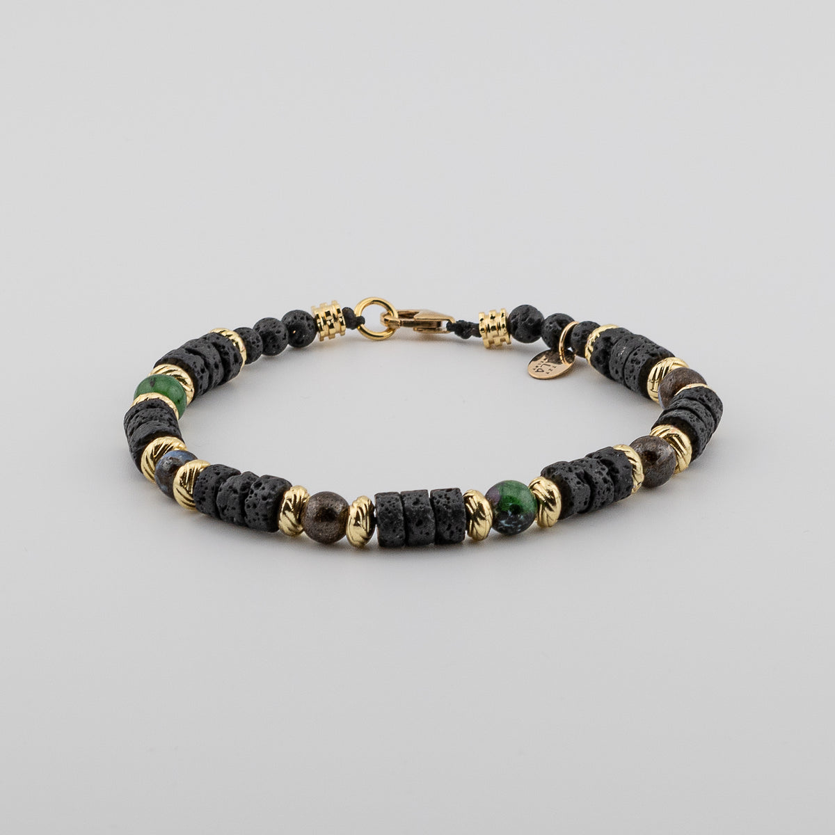 The Primal Earth Bracelet - Black Lava, Boulder Opal & Ruby Zoisite