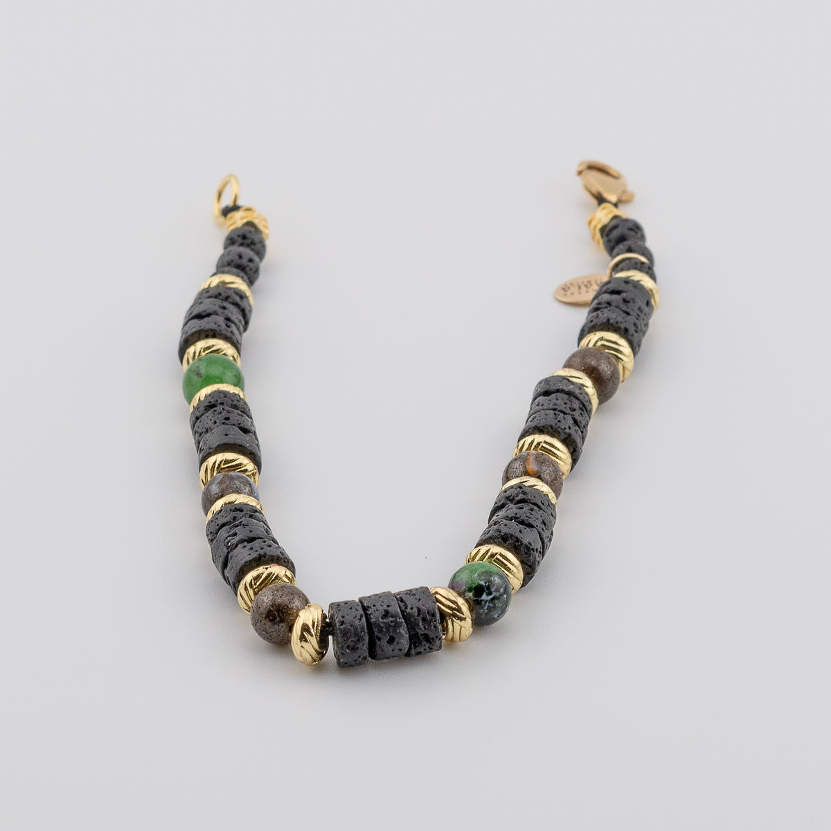 The Primal Earth Bracelet - Black Lava, Boulder Opal & Ruby Zoisite