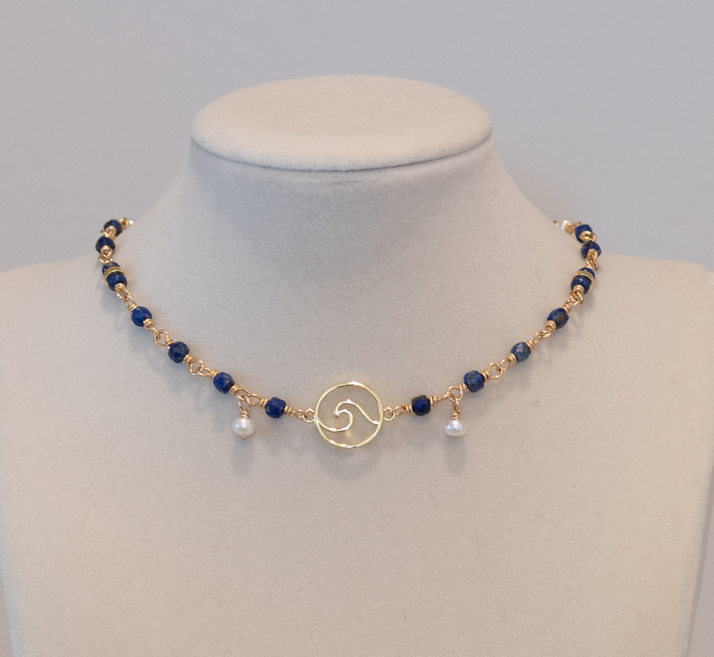 The Water Tribe Talisman – Lapis & Freshwater Pearl