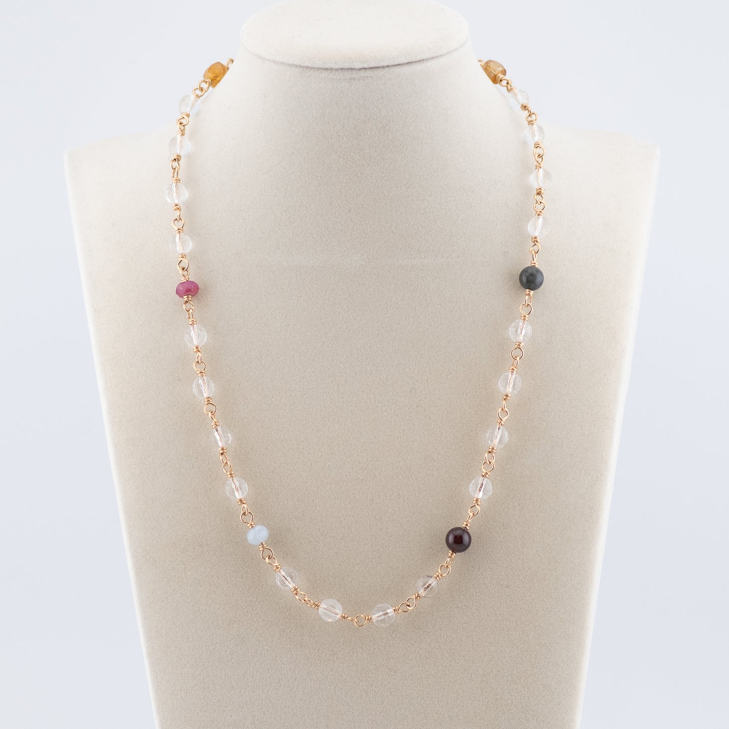 The Prism Spectrum Necklace – Crystal Quartz & Multi-Gemstone