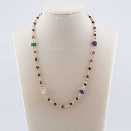 The Winter Garden Necklace – Snowflake Obsidian & Multi-Gemstone
