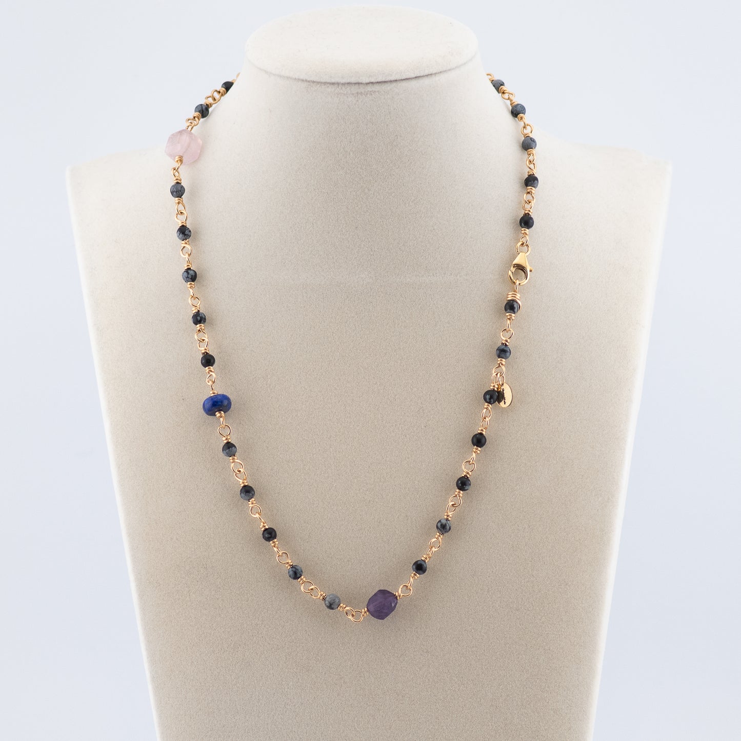 The Winter Garden Necklace – Snowflake Obsidian & Multi-Gemstone