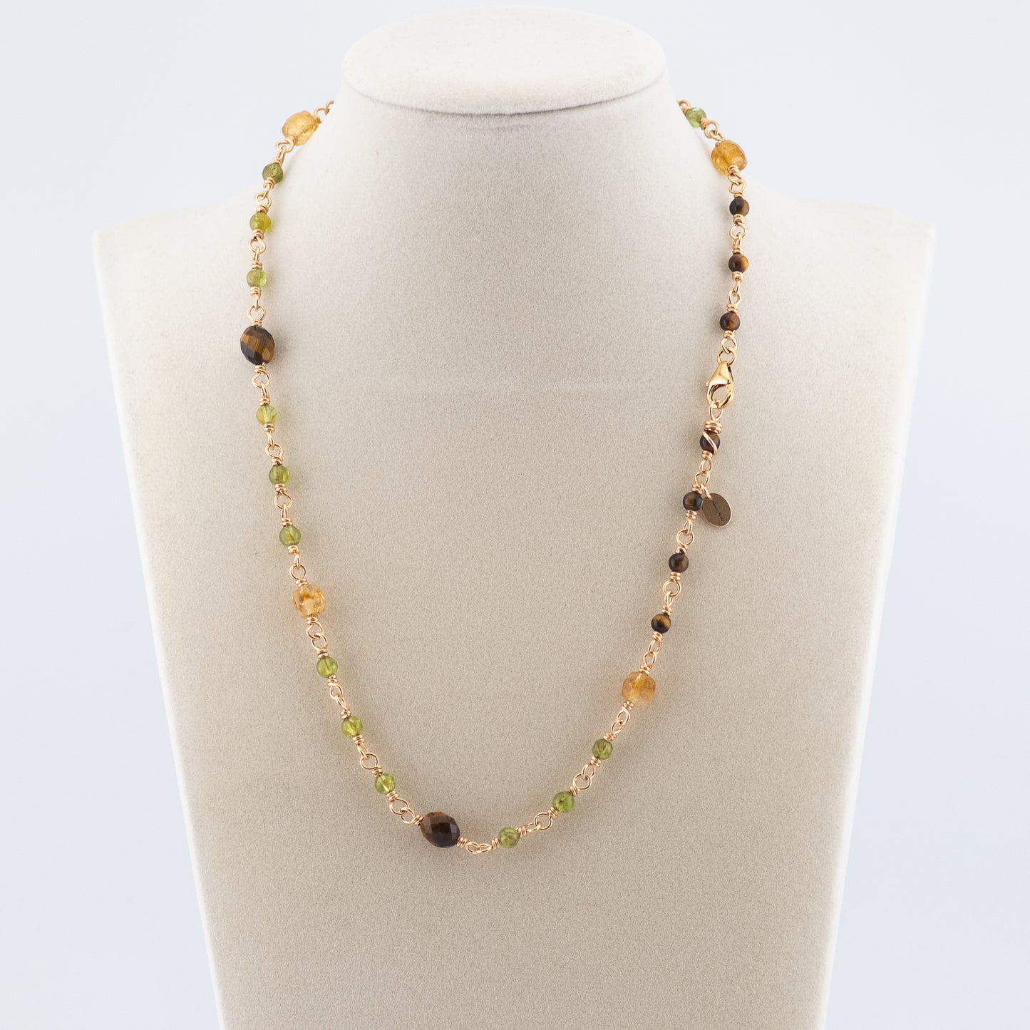 The Solstice Harvest Necklace – Citrine, Tiger’s Eye & Peridot