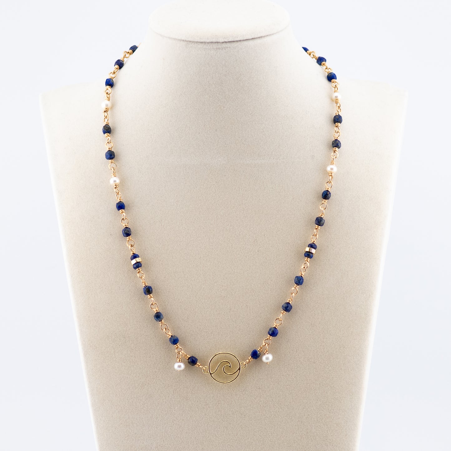 The Water Tribe Talisman – Lapis & Freshwater Pearl