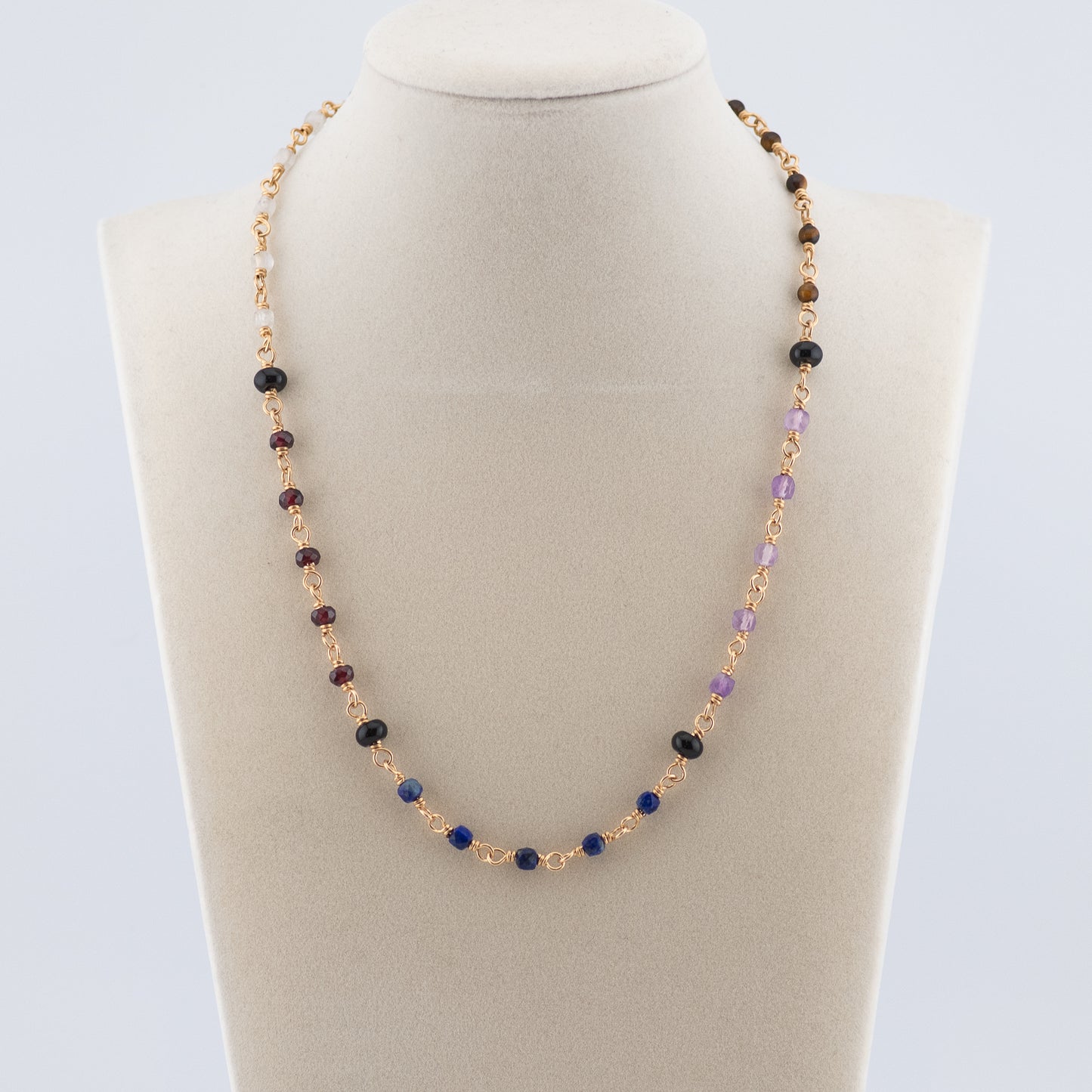 The Prism Gallery Necklace – Multi-Gemstone & Black Onyx