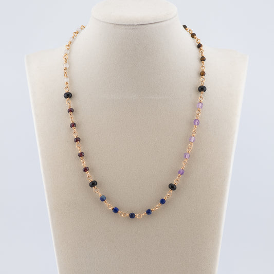 The Prism Gallery Necklace – Multi-Gemstone & Black Onyx