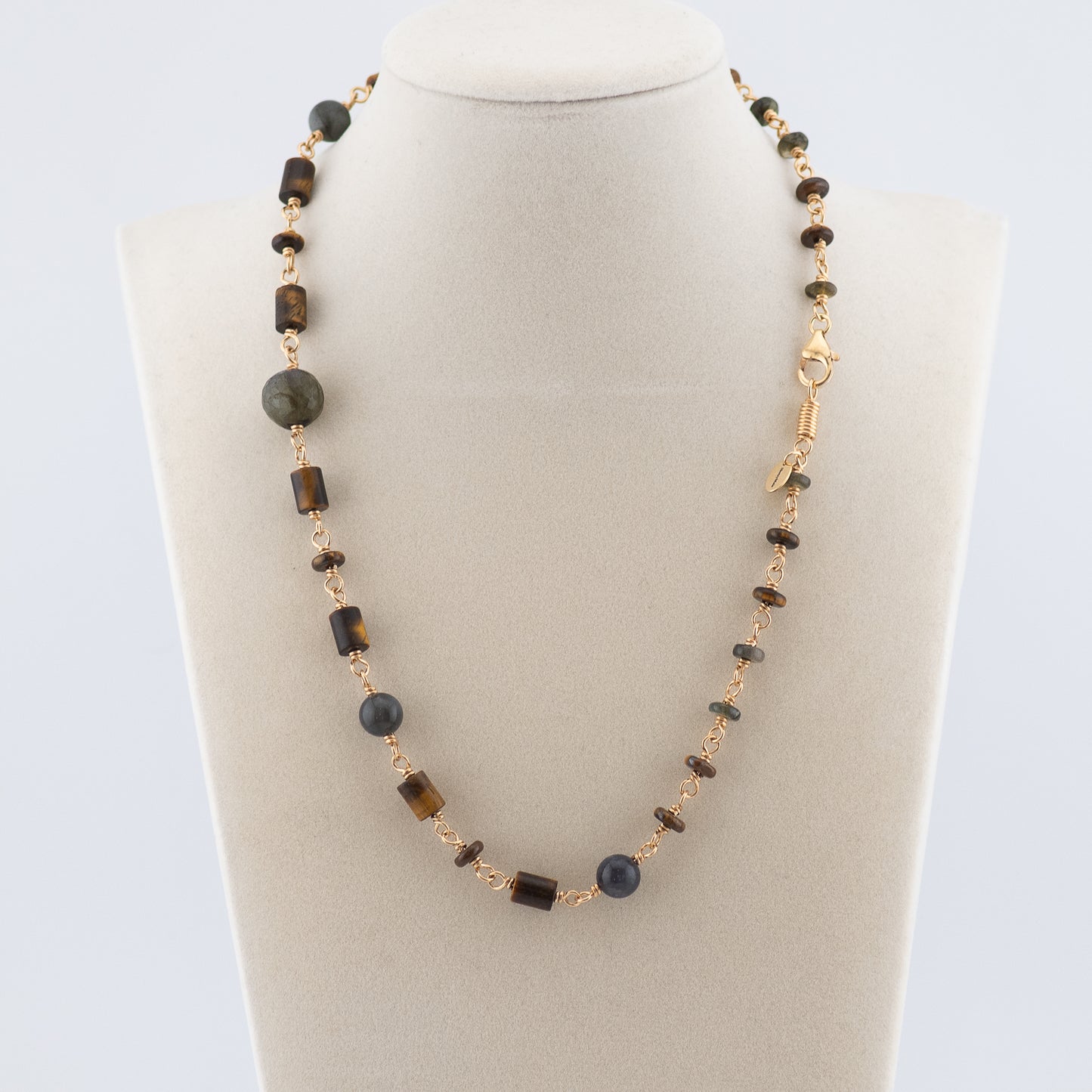 The Gilded Dusk Necklace – Tiger’s Eye & Labradorite