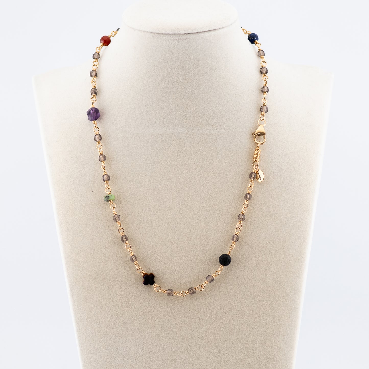 The Kaleidoscope Path Necklace – Multi-Gemstone & Smoky Quartz