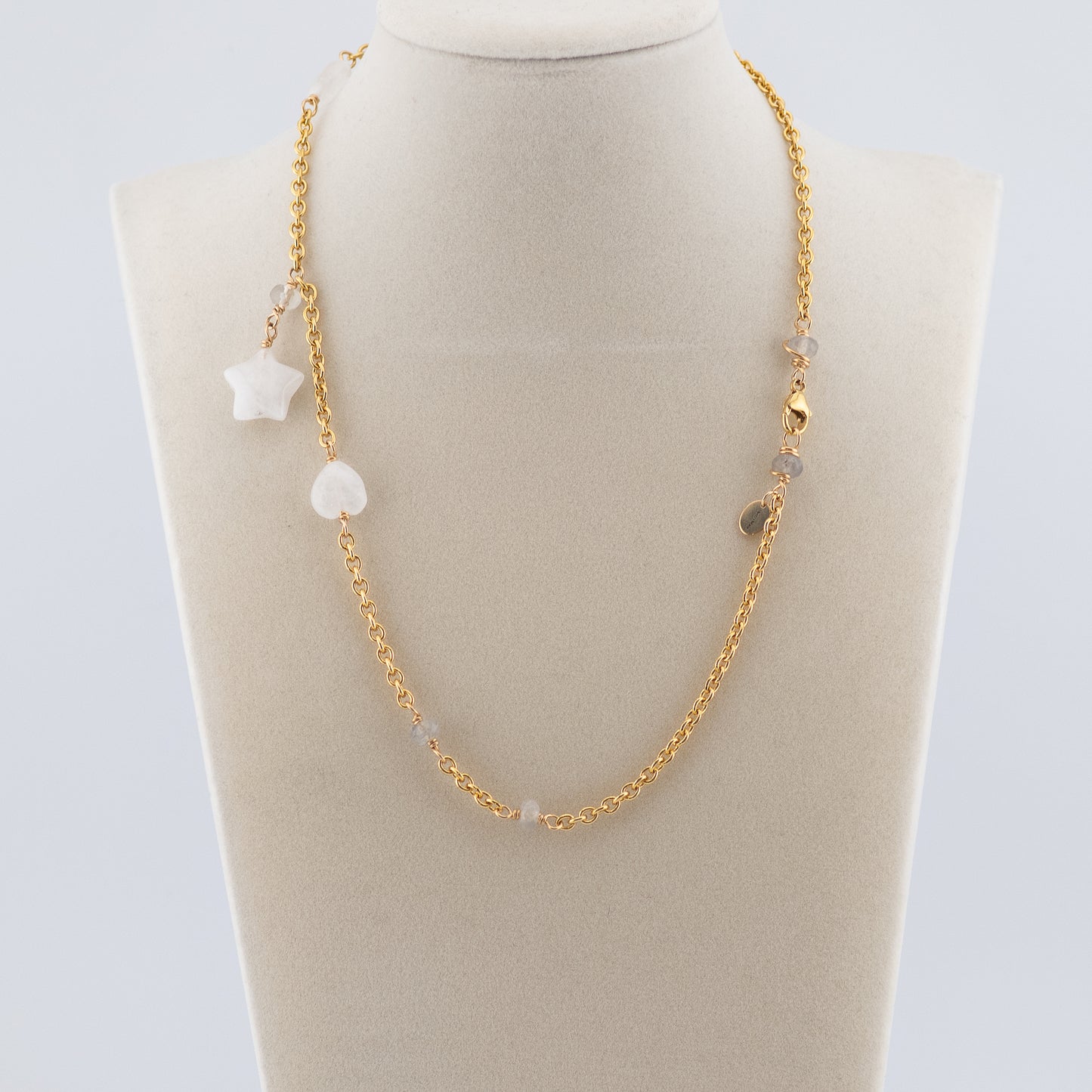 The Celestial Heart Necklace – Star & Heart Quartz
