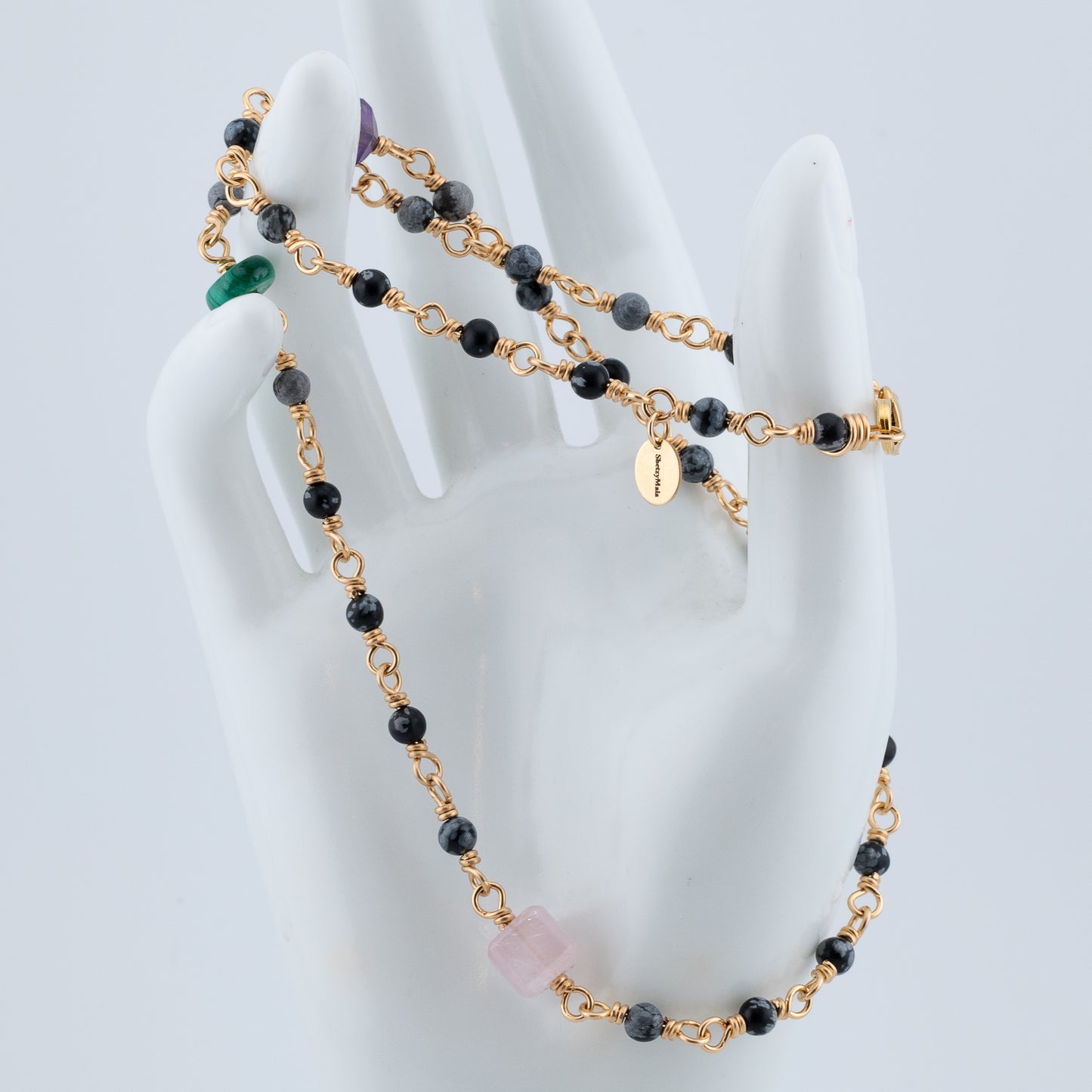 The Winter Garden Necklace – Snowflake Obsidian & Multi-Gemstone