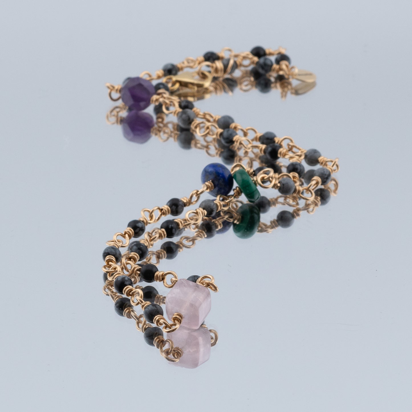 The Winter Garden Necklace – Snowflake Obsidian & Multi-Gemstone