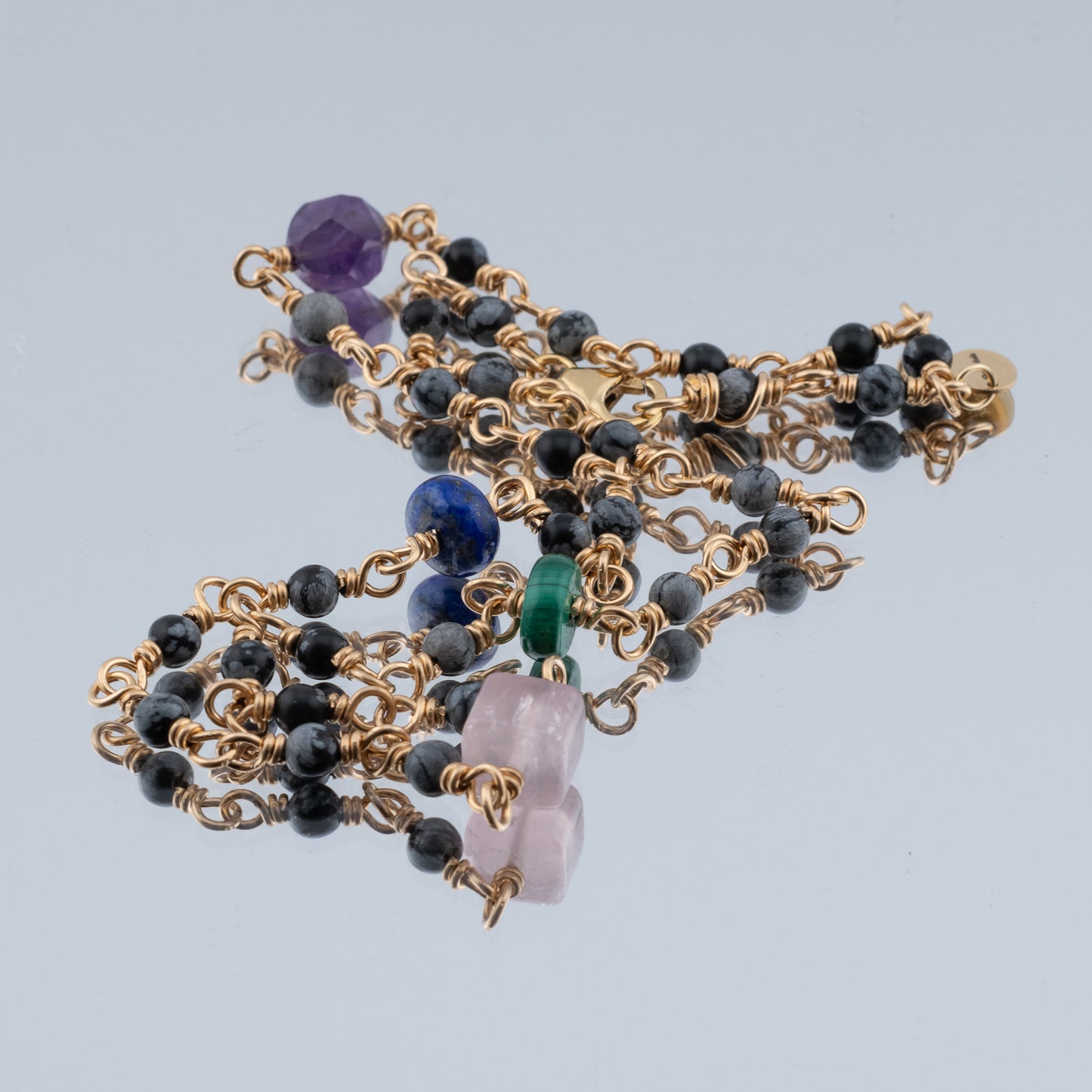 The Winter Garden Necklace – Snowflake Obsidian & Multi-Gemstone
