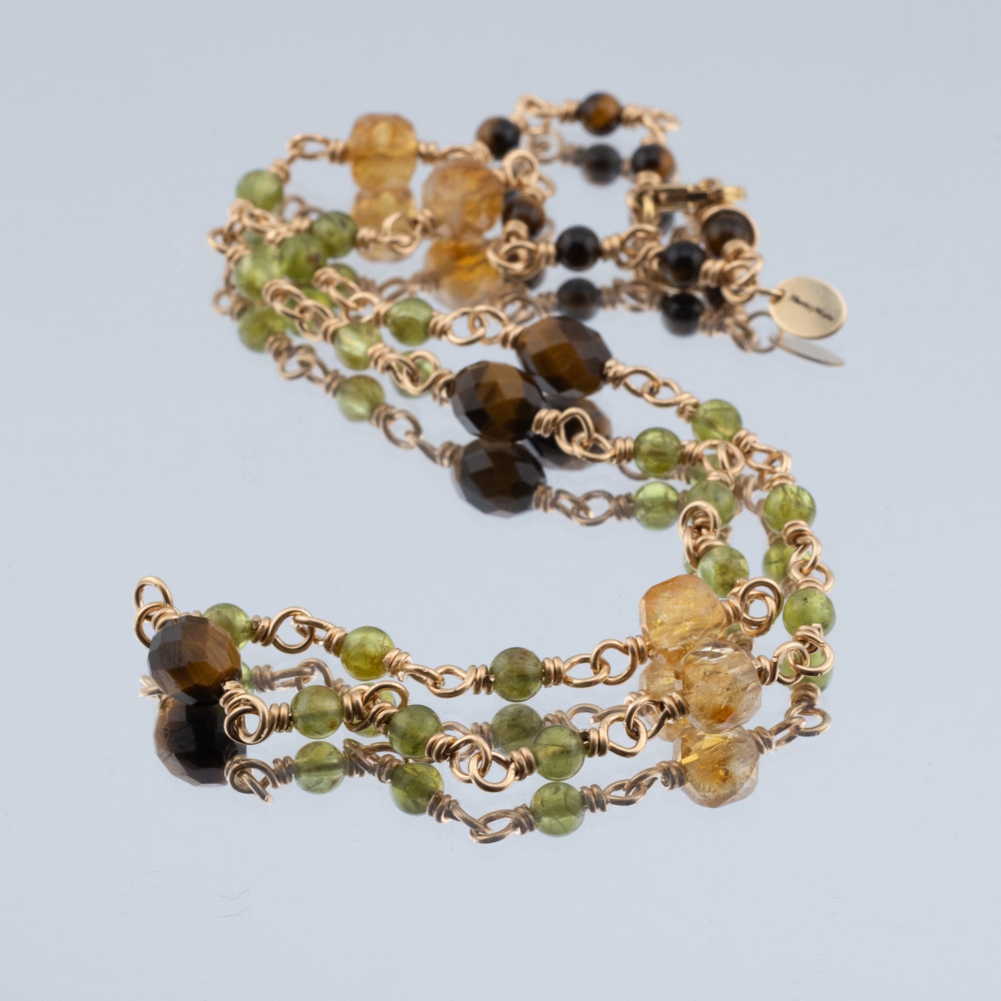 The Solstice Harvest Necklace – Citrine, Tiger’s Eye & Peridot