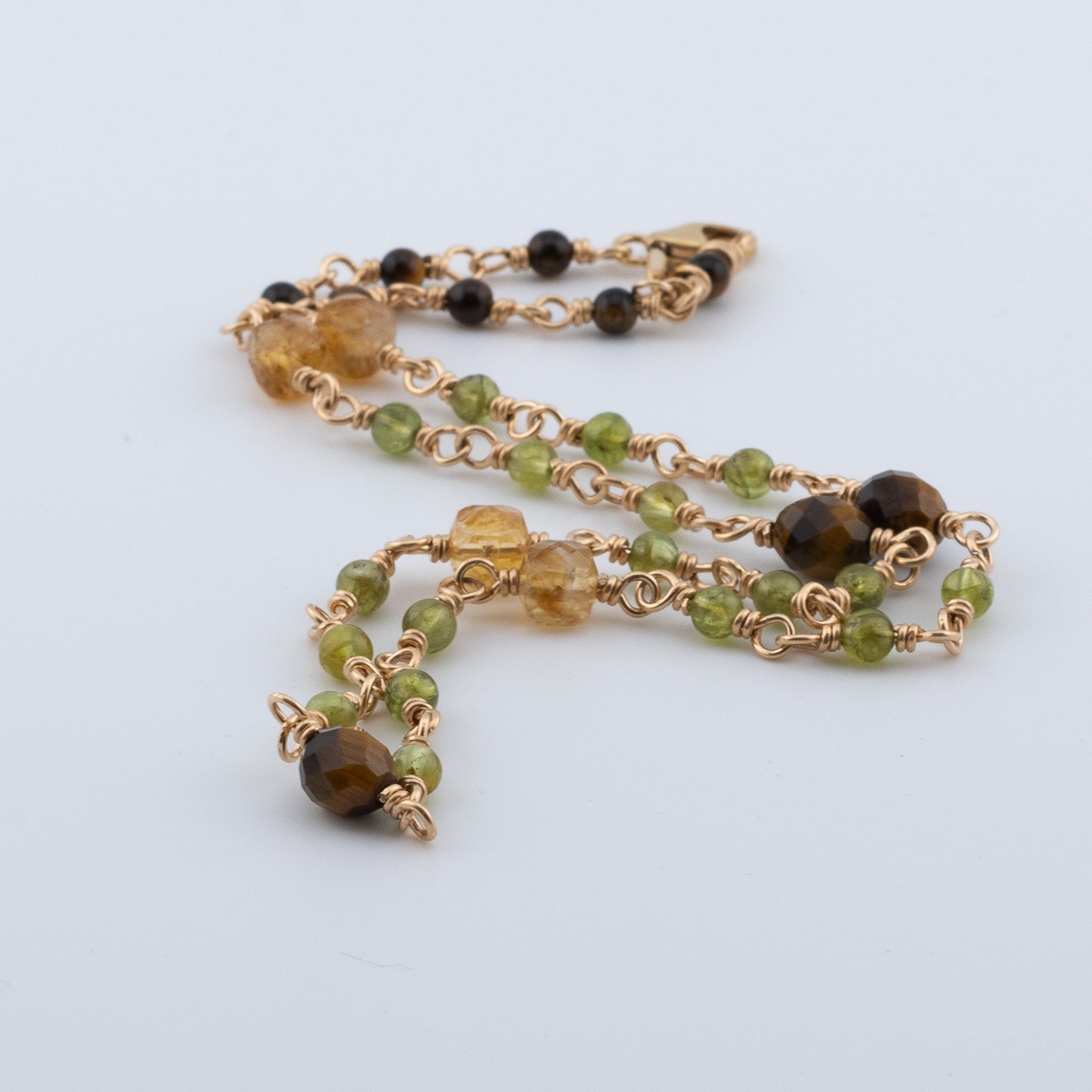 The Solstice Harvest Necklace – Citrine, Tiger’s Eye & Peridot