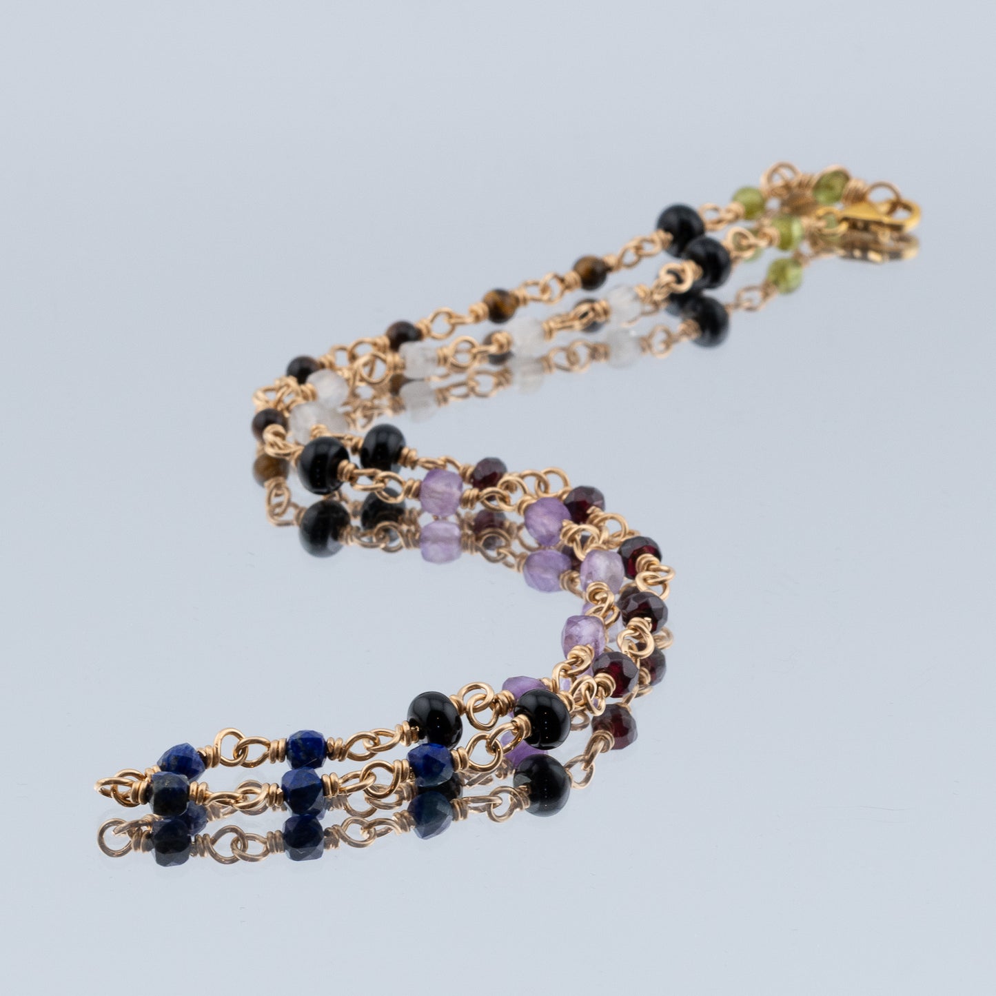 The Prism Gallery Necklace – Multi-Gemstone & Black Onyx