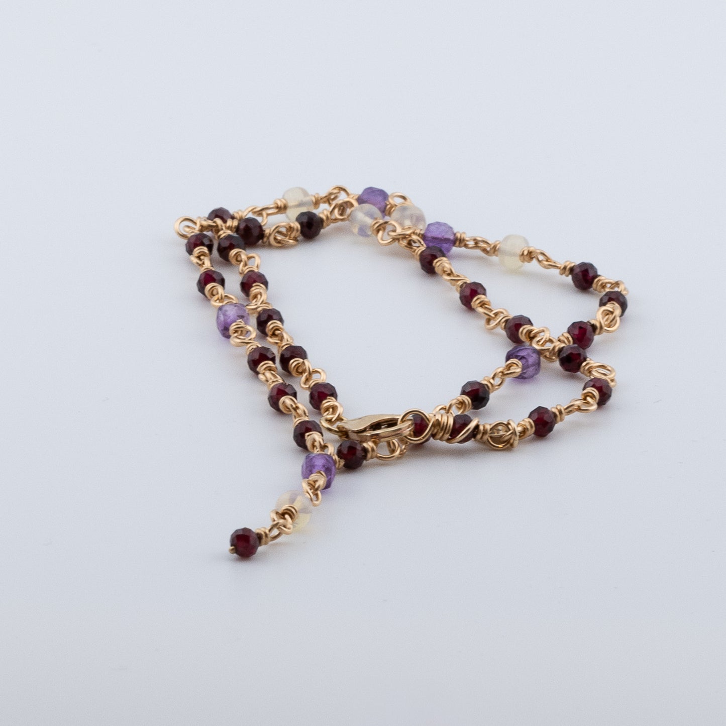 The Celestial Velvet Necklace – Garnet, Amethyst & Opal
