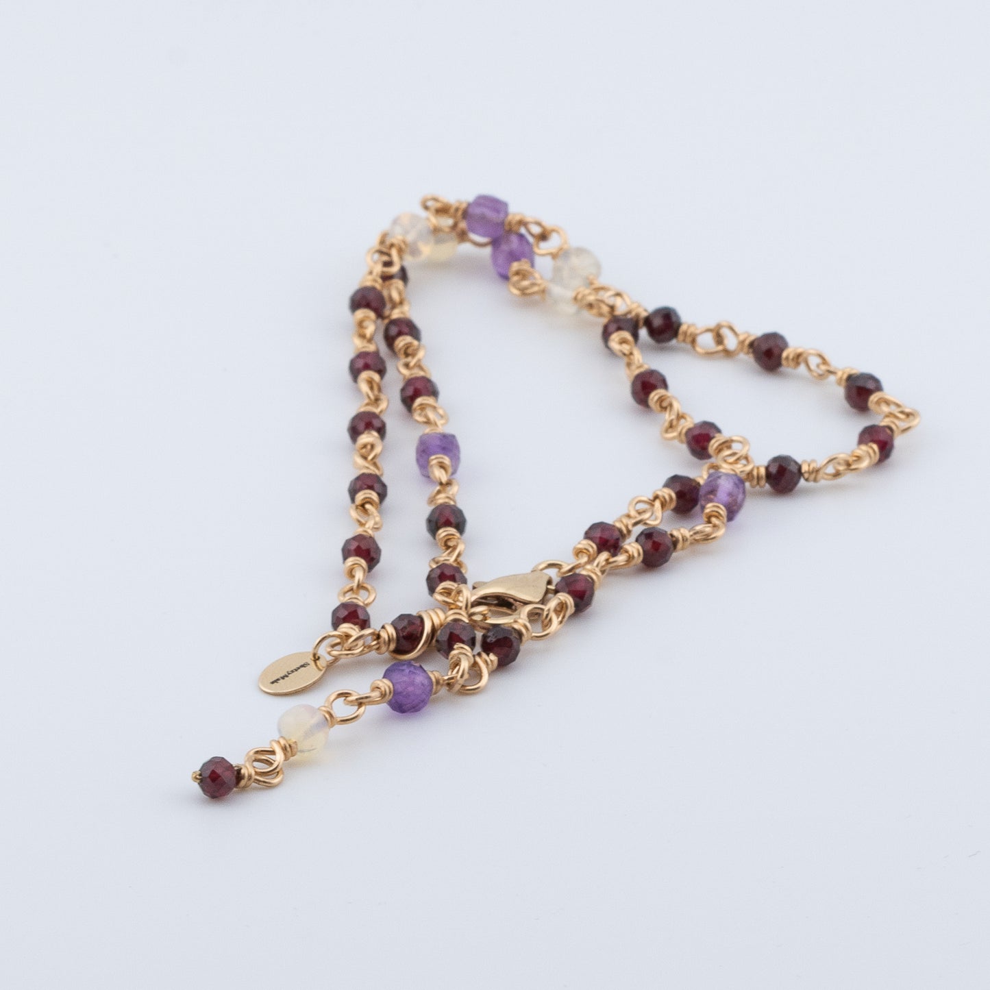 The Celestial Velvet Necklace – Garnet, Amethyst & Opal