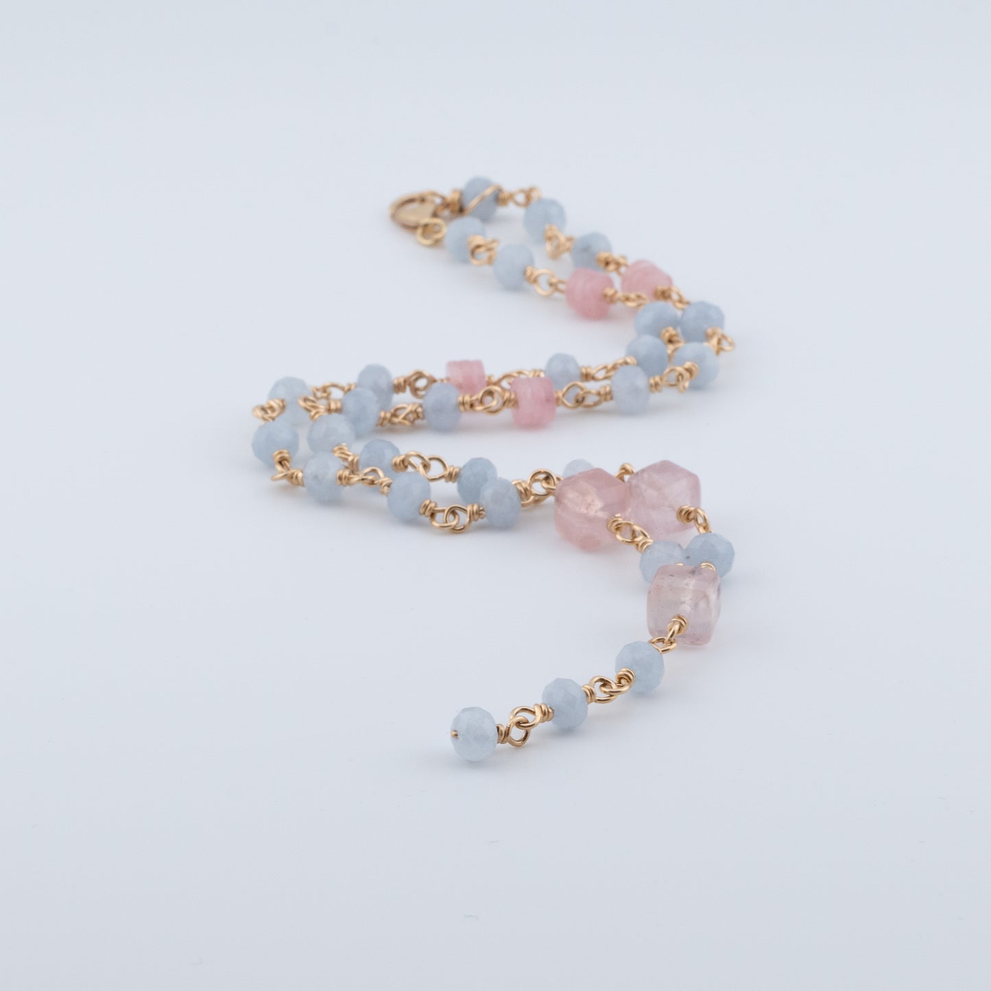 The Serenity Shore Necklace – Aquamarine & Rose Quartz