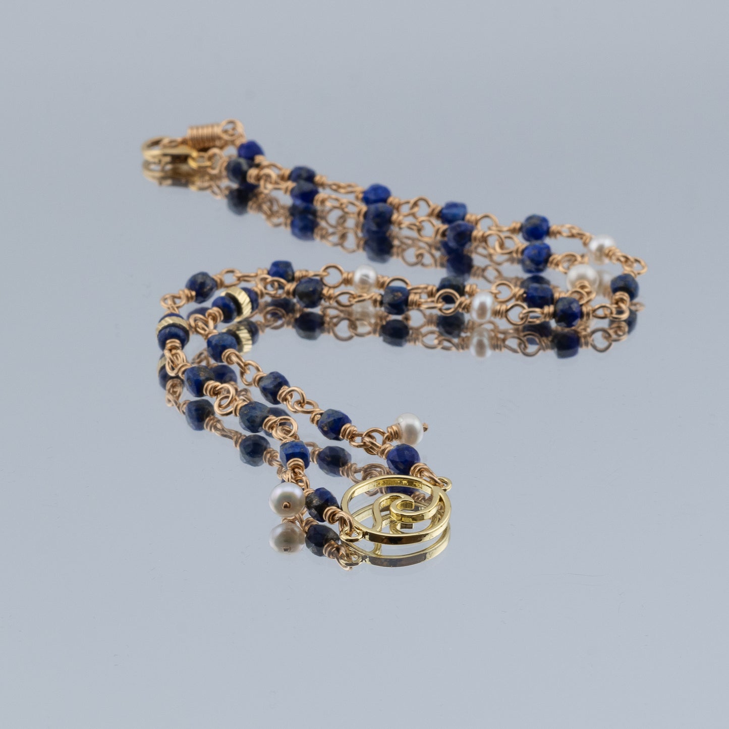 The Water Tribe Talisman – Lapis & Freshwater Pearl