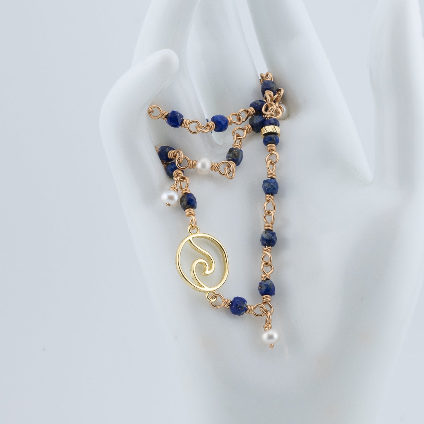 The Water Tribe Talisman – Lapis & Freshwater Pearl