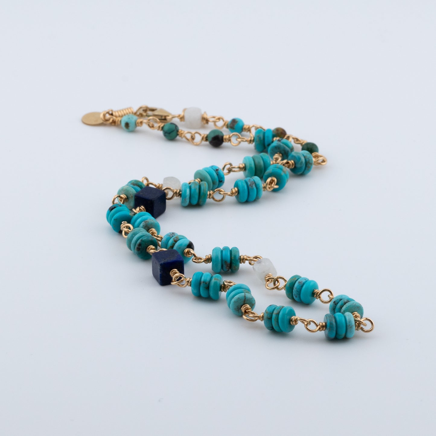 The Aegean Sky Necklace – Turquoise, Lapis & Moonstone